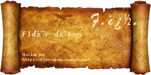 Flór Ákos névjegykártya